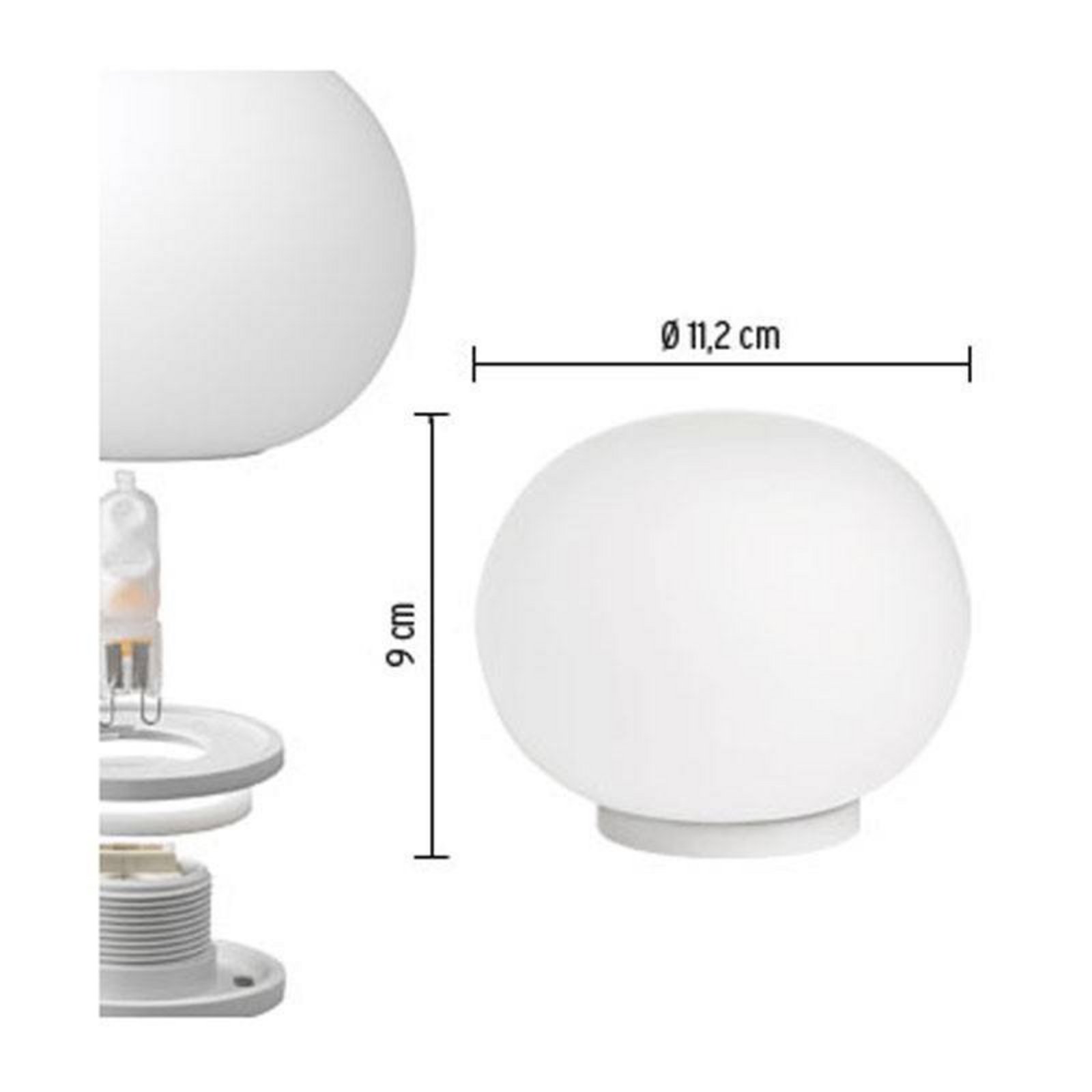 Glo-Ball Mini T Table Lamp without Dimmer White - Flos