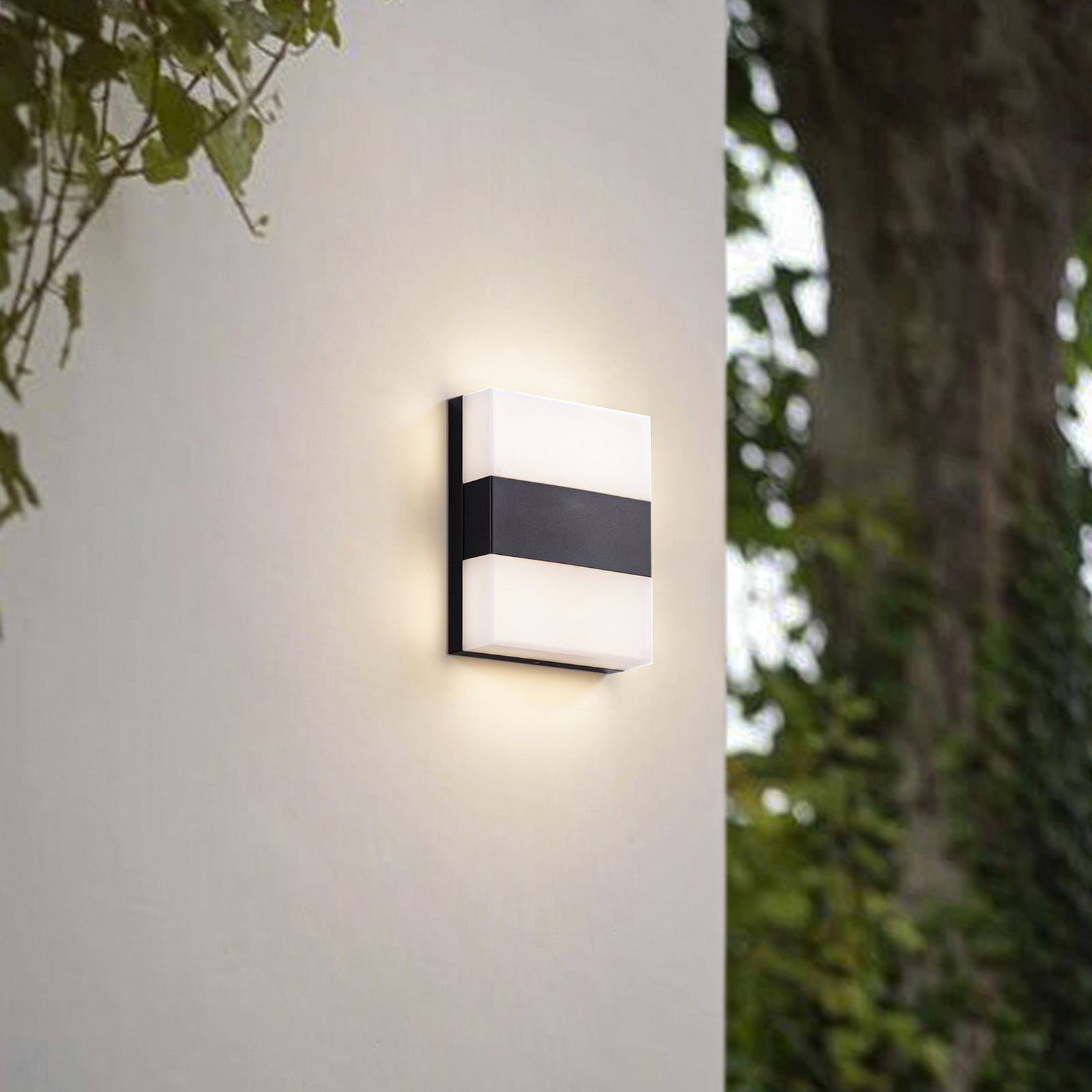 PRIOS utendørs LED-vegglampe Teekon, antrasitt, 20 cm, IP44