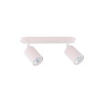 Livia downlight, pink, 35 cm, 2-bulb, metal, GU10