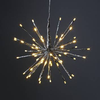 8 lysvarianter - LED-dekorlampe Firework sølv
