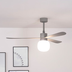 Ventilador de techo Amelia Ball lámpara LED gris