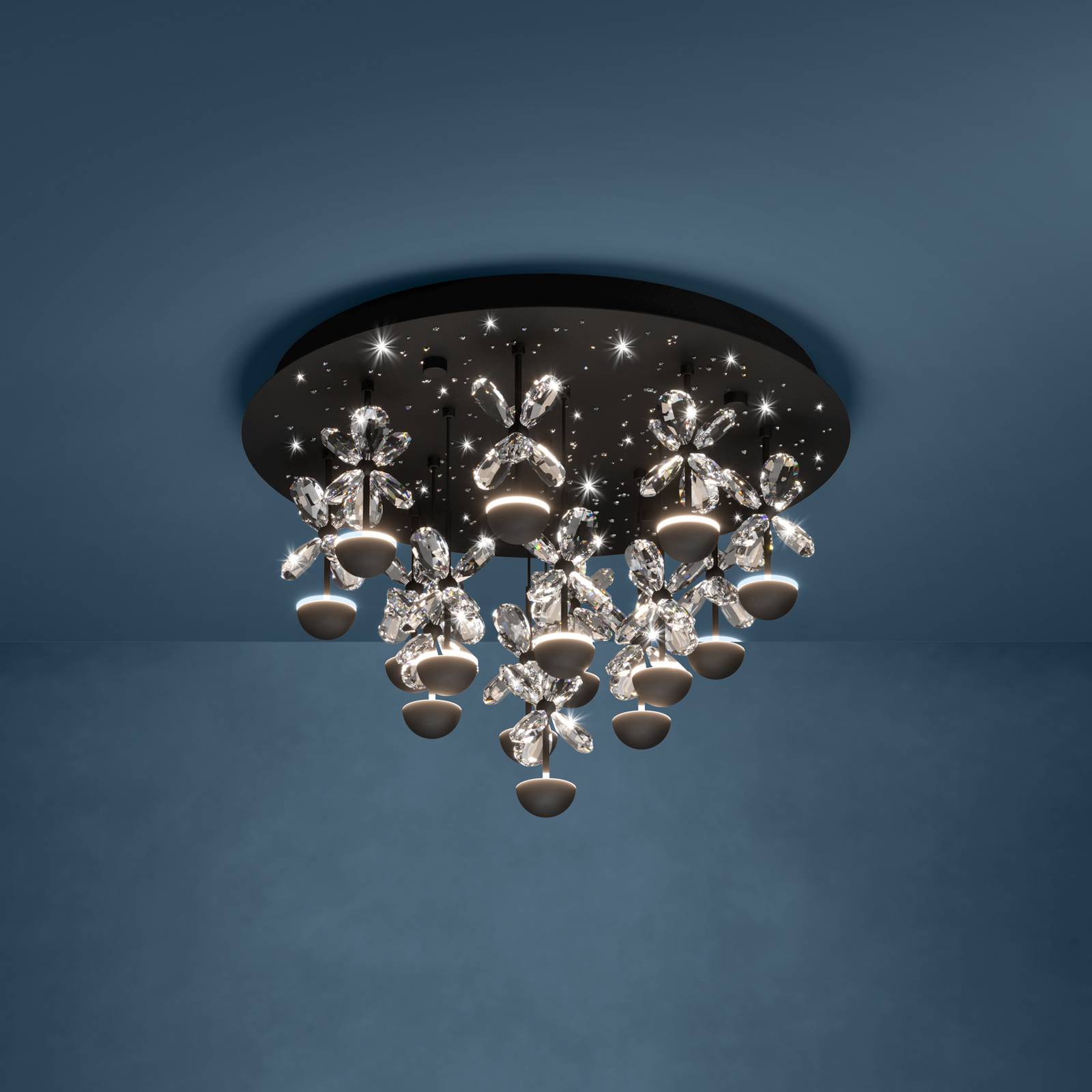 EGLO Stars Of Light Lampa sufitowa LED Pianopoli czarna Ø 50cm
