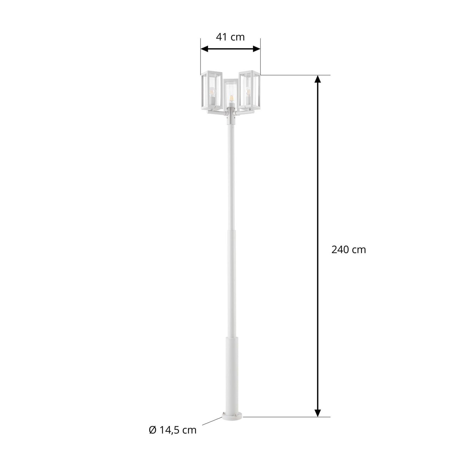 Lucande buitenlamp Siveta, hoogte 240 cm, 3-lamps, lichtgrijs Lucande buitenlamp Siveta, hoogte 240 cm, 3-lamps, lichtgrijs