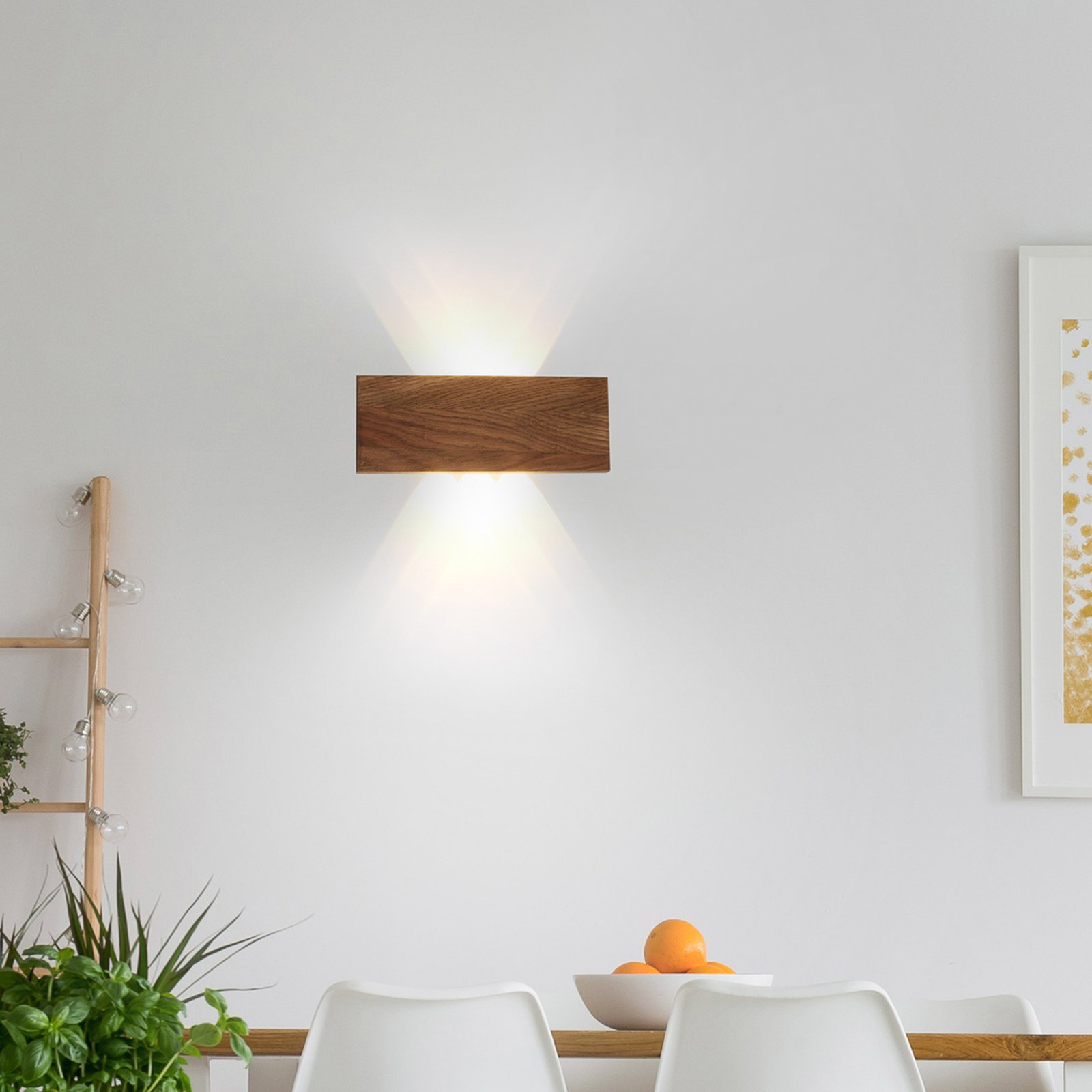 Paul Neuhaus Palma aplique de pared LED madera 32 cm