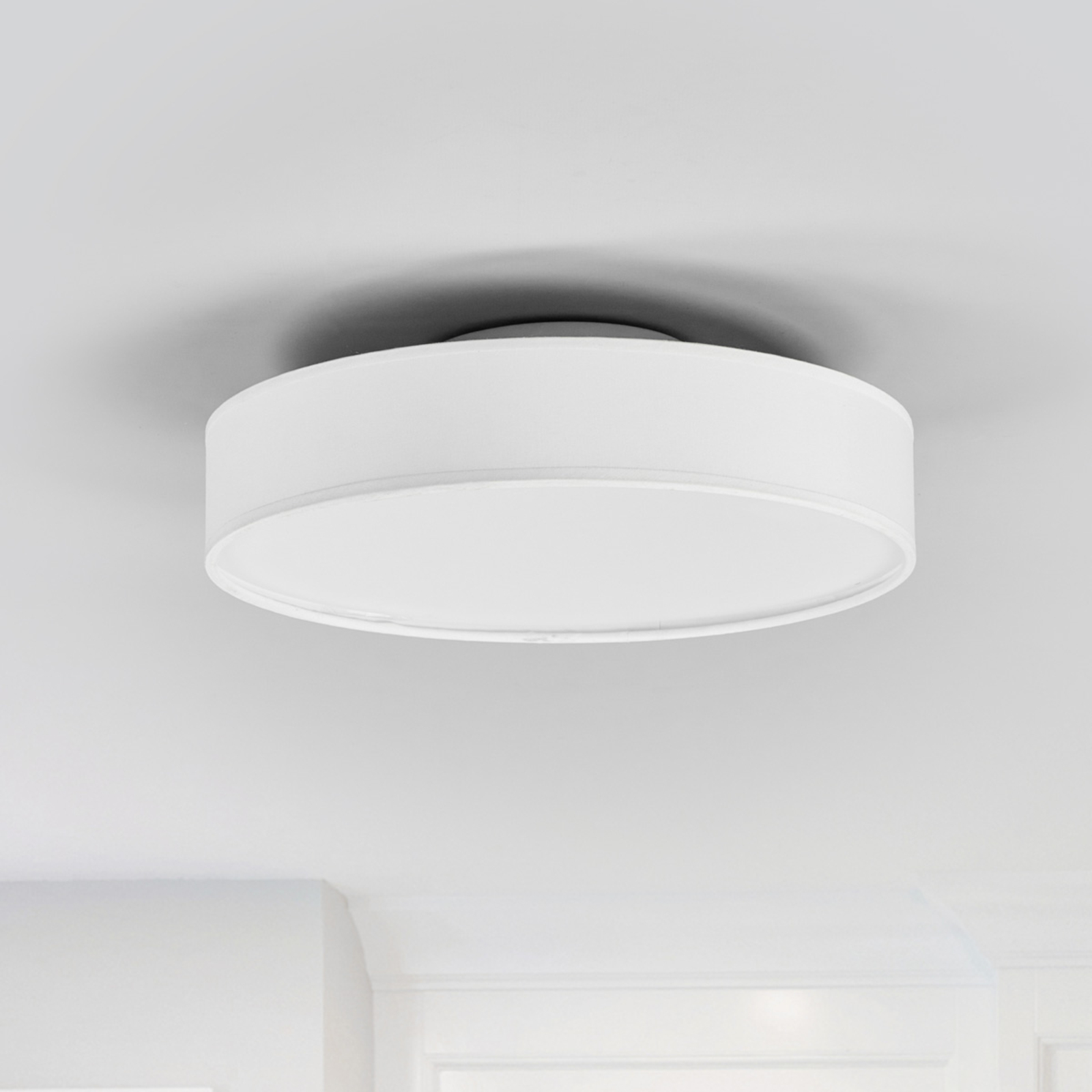 Lámpara de techo LED de tela Saira, 30 cm, blanco