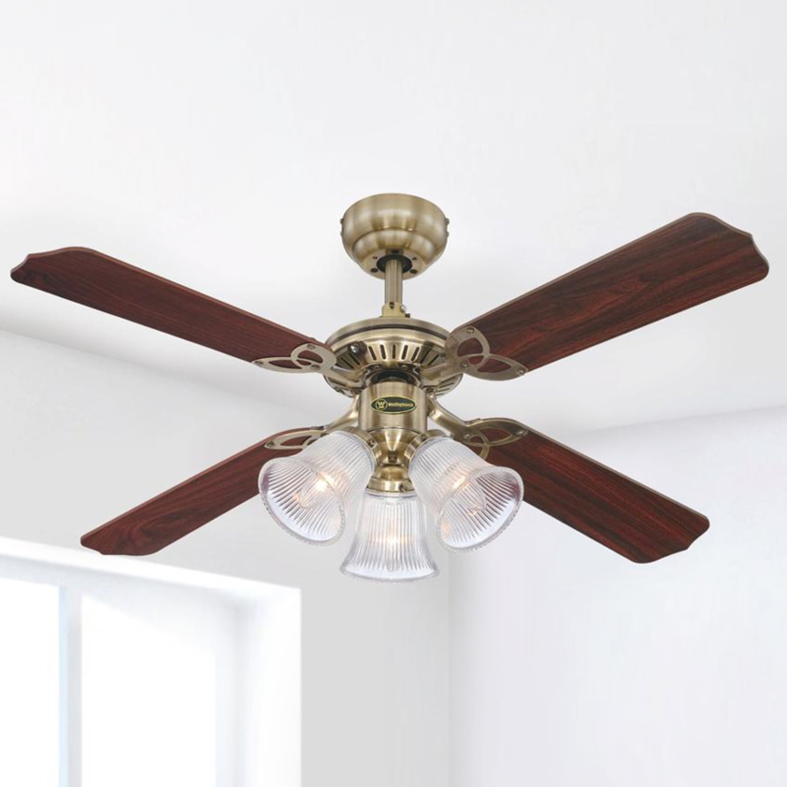 Princess Trio Ventilator mit Licht Holz leise - Westinghouse