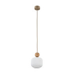 Suspension Ballo, à 1 lampe, blanche, verre, Ø 15 cm, E14