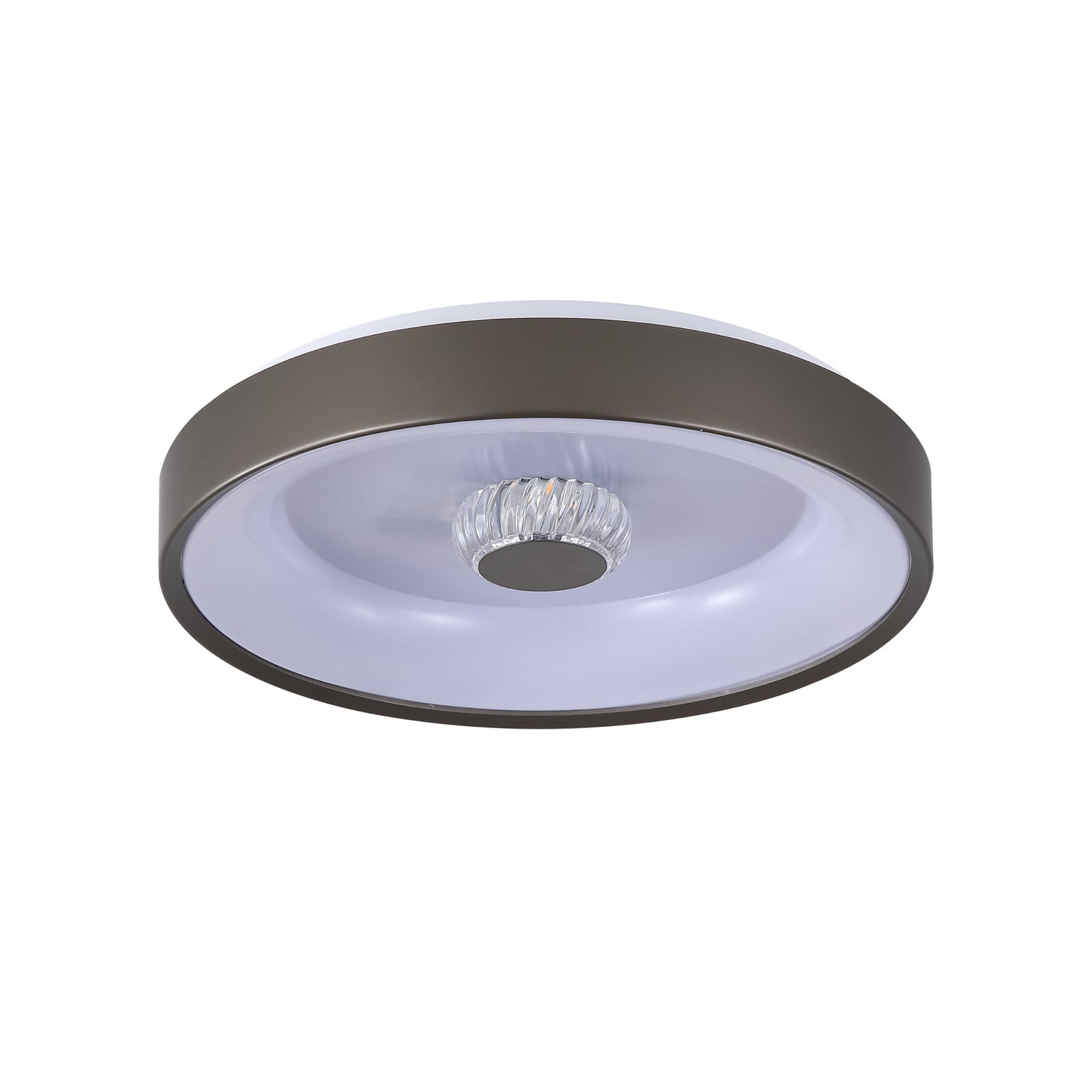 LED plafondlamp Polka, latte/wit, Ø 38 cm, ijzer/acryl