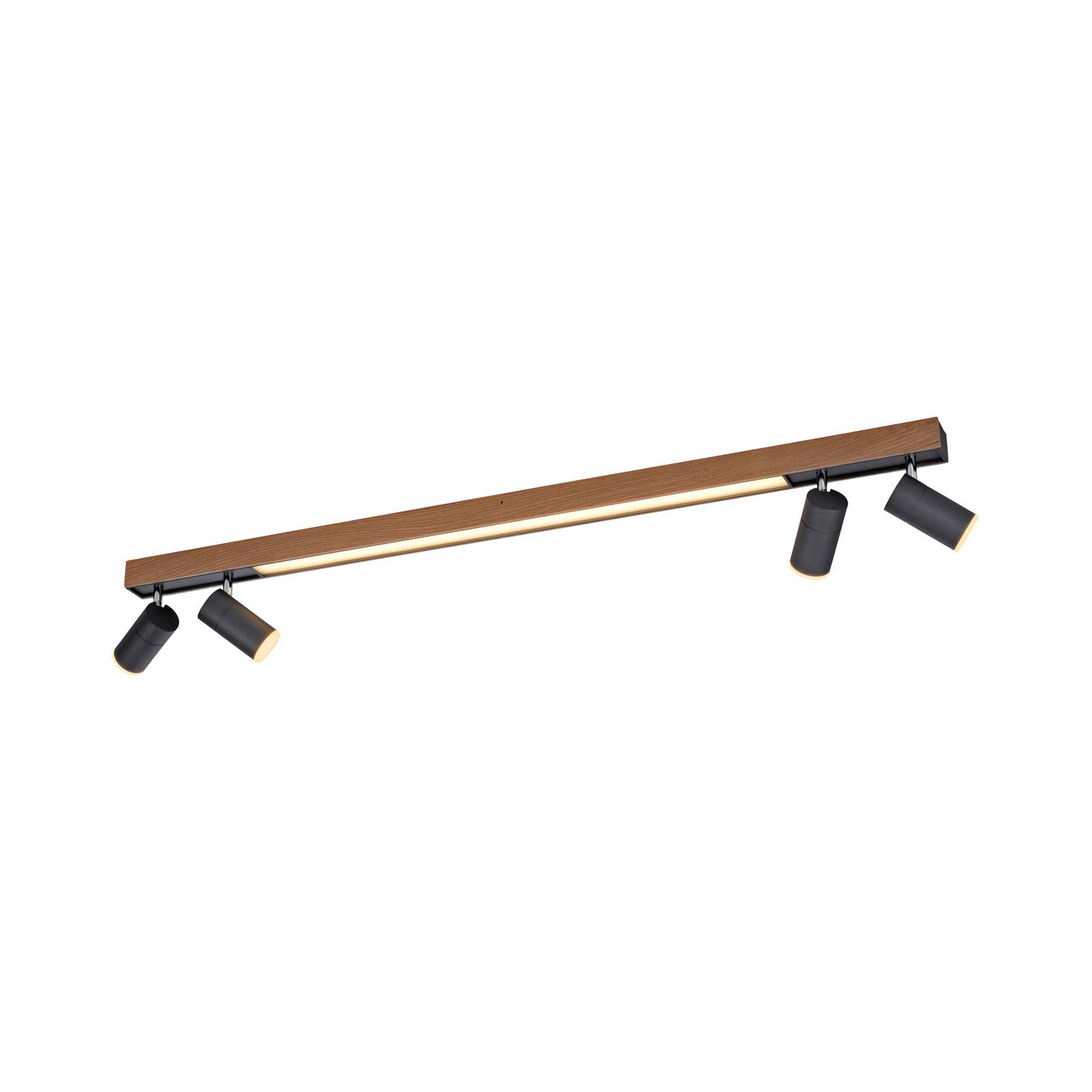LED-Deckenlampe PURE Lines 120 cm schwarz Holz Remote