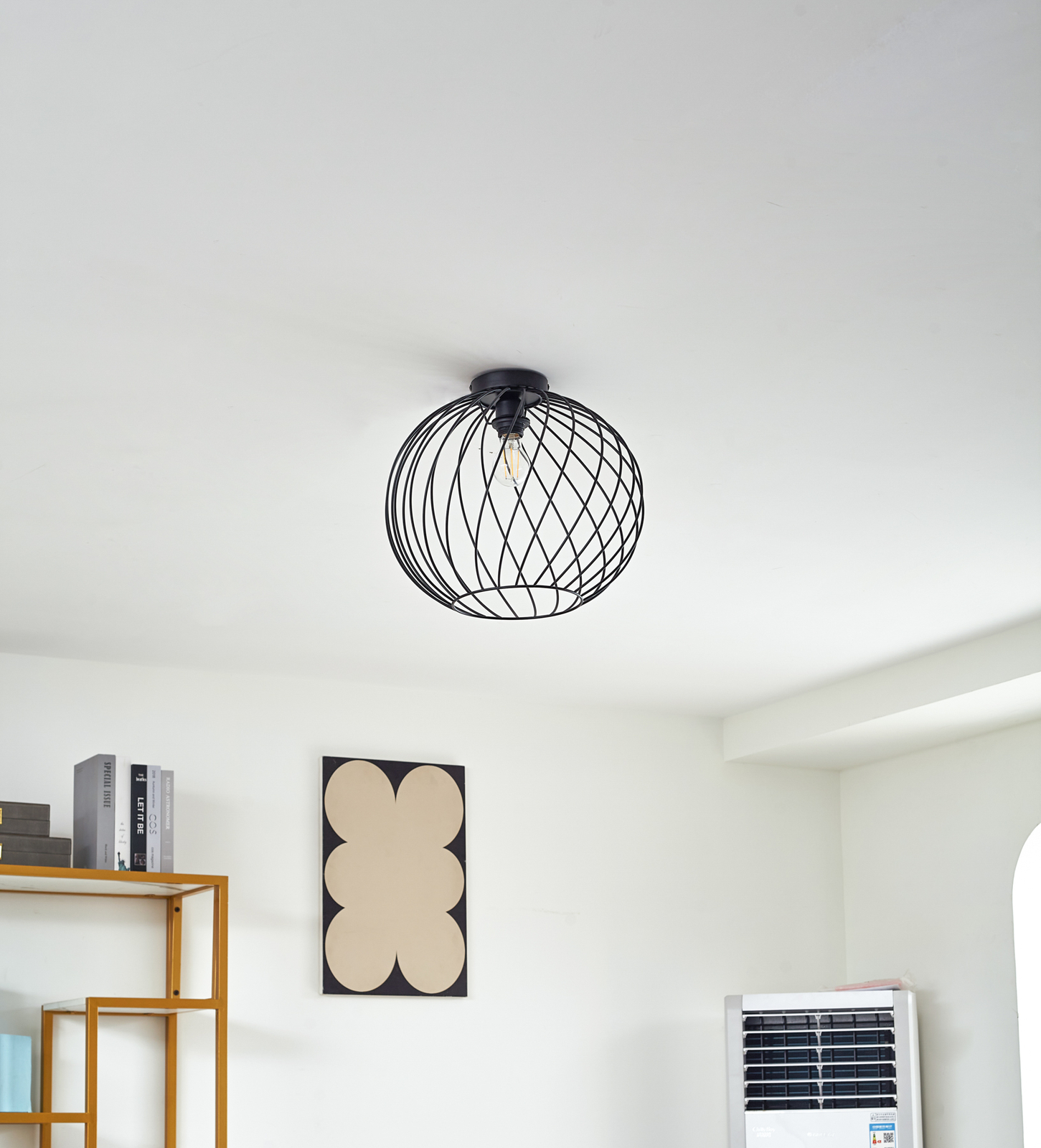 Lindby Danika ceiling light, Ø 40 cm, black, metal