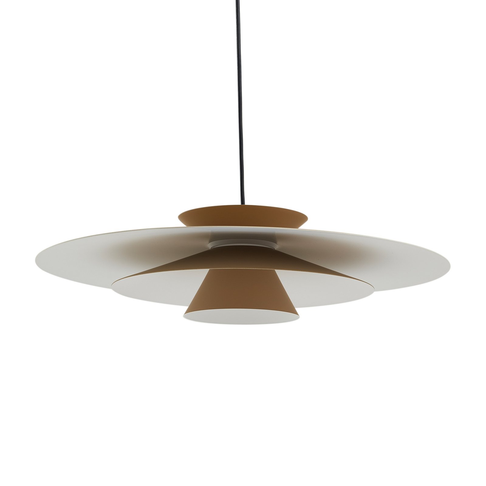 Lucande LED-pendellampe Livie, beige, aluminium, Ø 50 cm