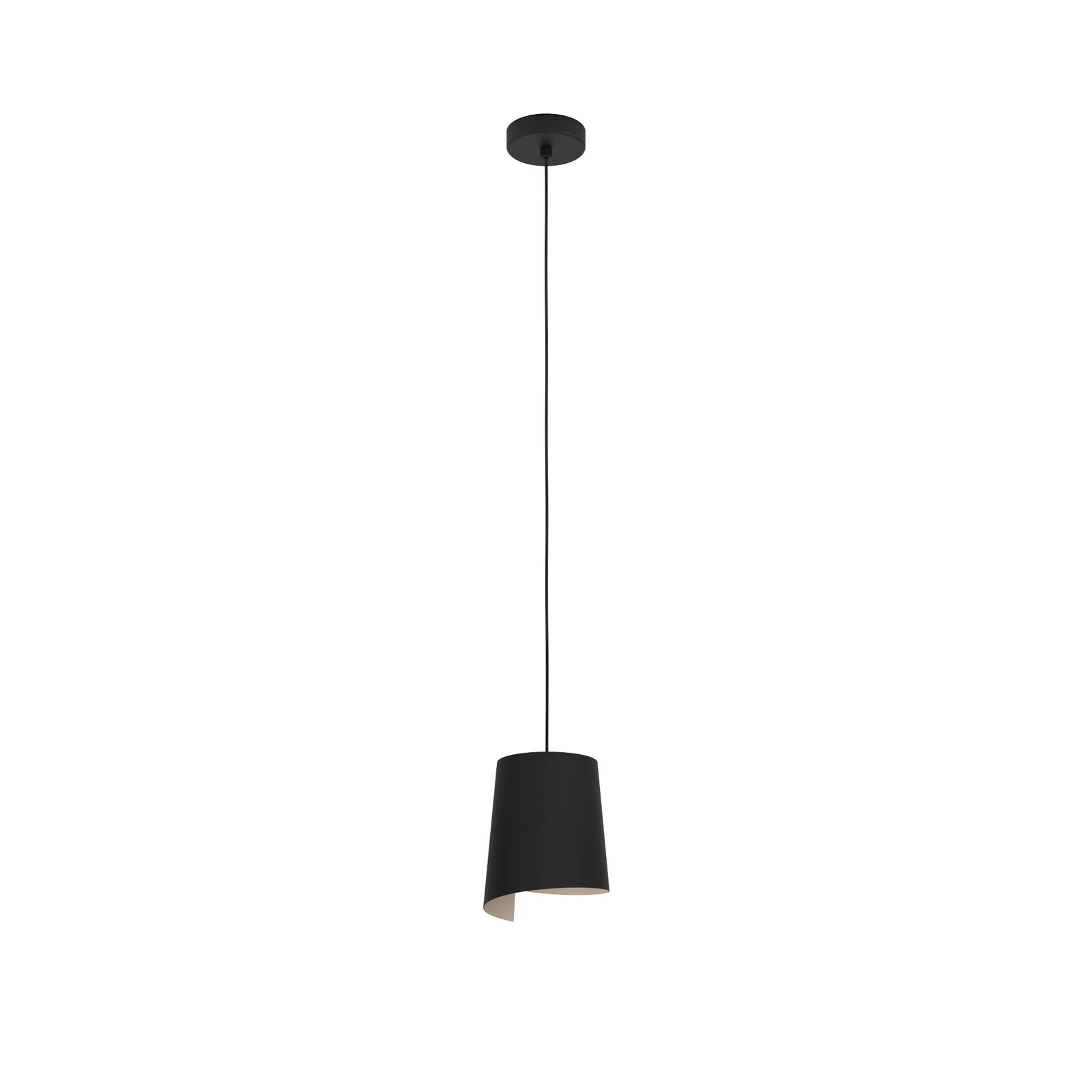 Lámpara colgante Bolivia negro/color arena, 1 luz