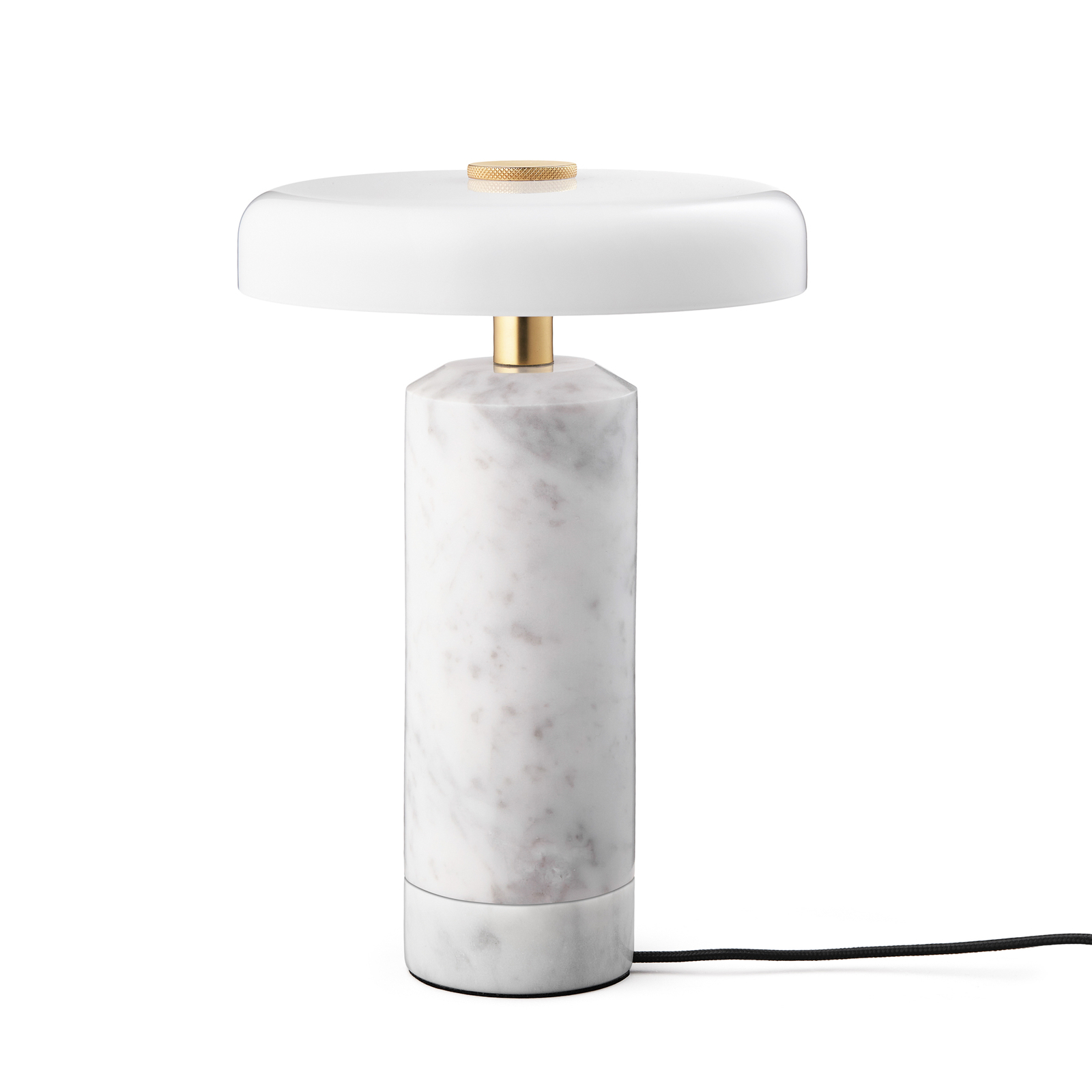 Nabíjacia stolová lampa Trip LED, biela / biela, mramor, sklo, IP44