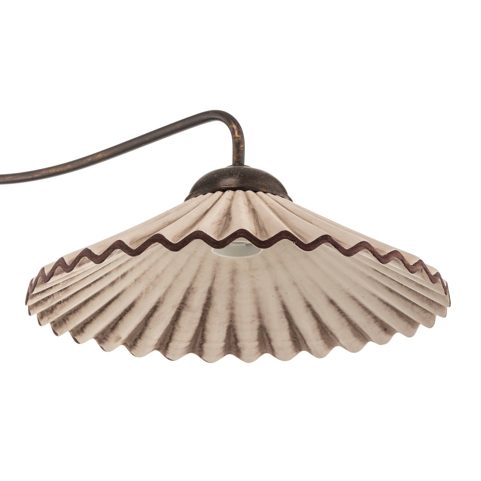 Lampa wisząca Rosina 2-pkt., jasnoróżowa/brązowa