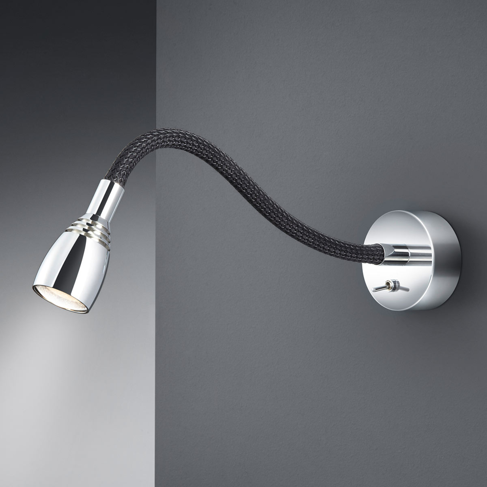 Baulmann 64.361 LED-Wandlampe Flexarm mit Textil