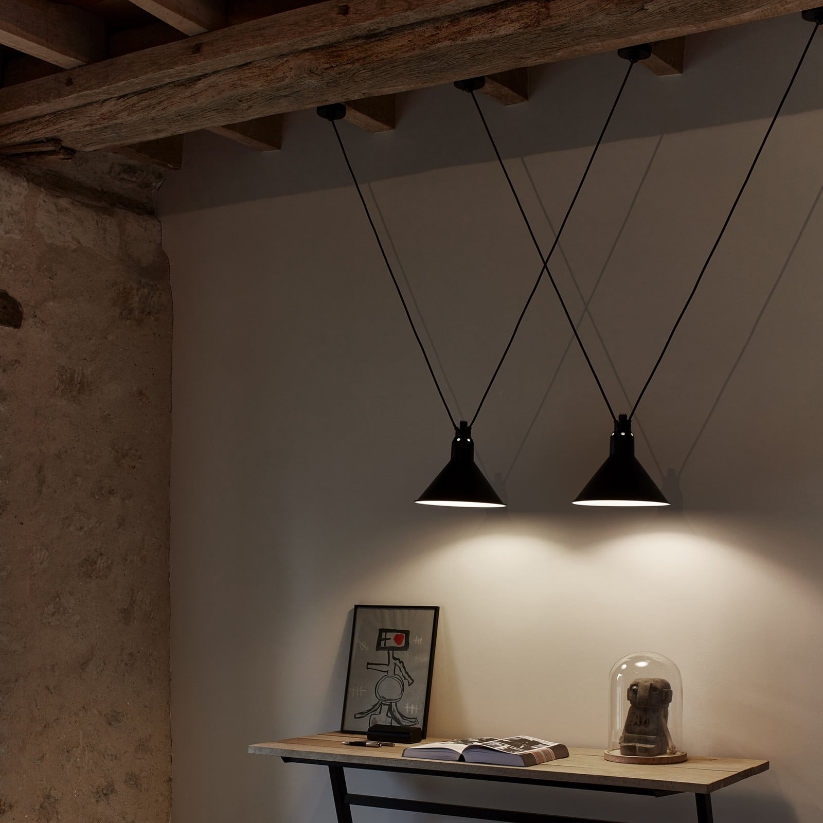 324 XL Pendel Conic Black Lampe Gras - Stue - Metal