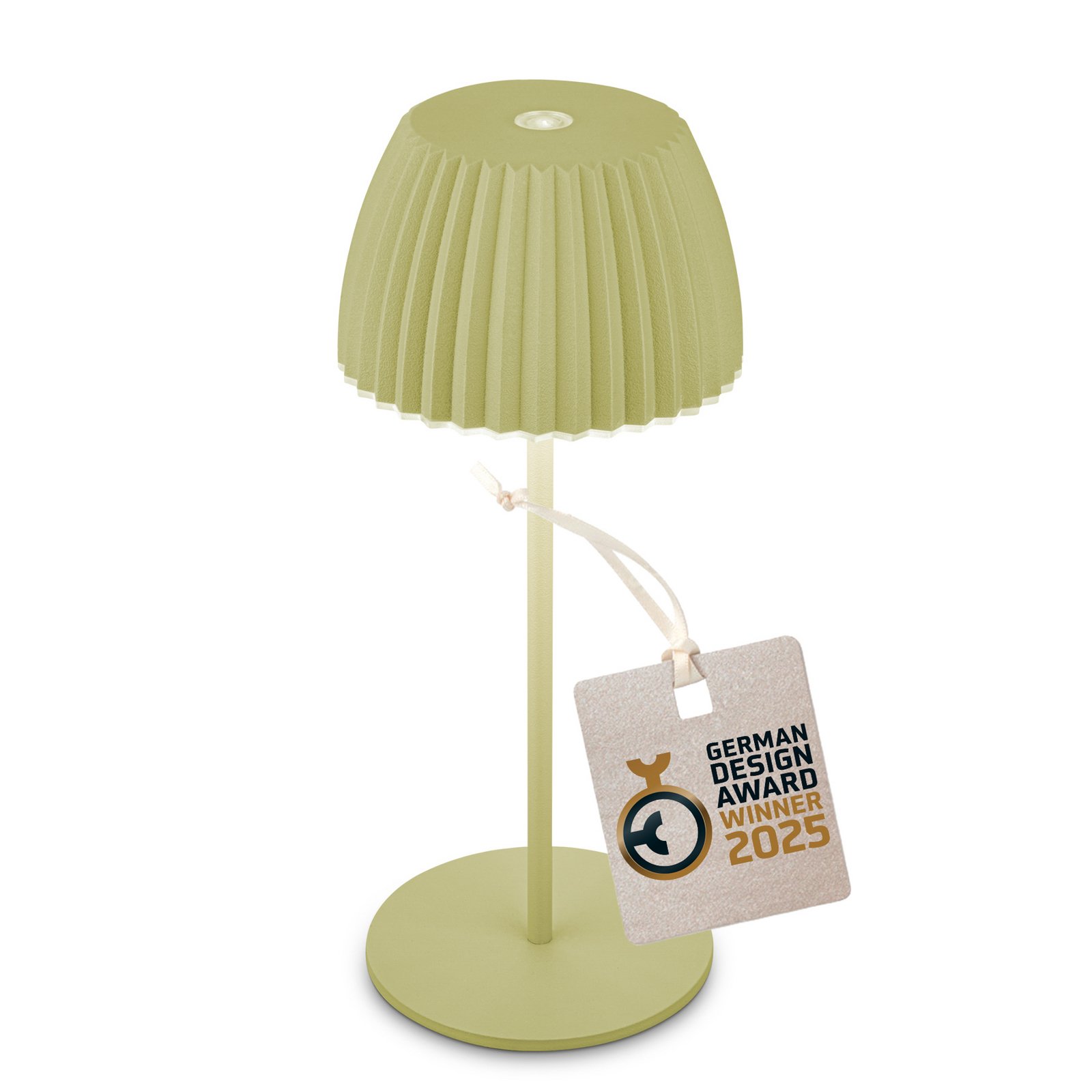 Lampe à poser LED rechargeable Brilo unplugged Riffle, 20 cm, vert