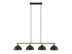 Tirzana 4 Lustră Pendul Black/Light Wood - Lindby