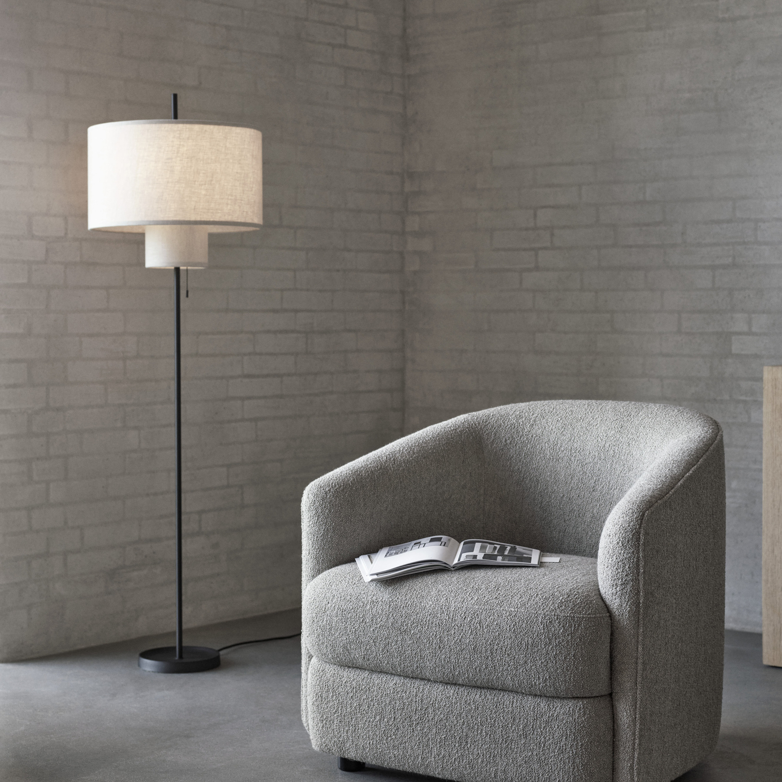 Margin Floor Lamp Beige Canvas - New Works Margin Floor Lamp Beige Canvas - New Works