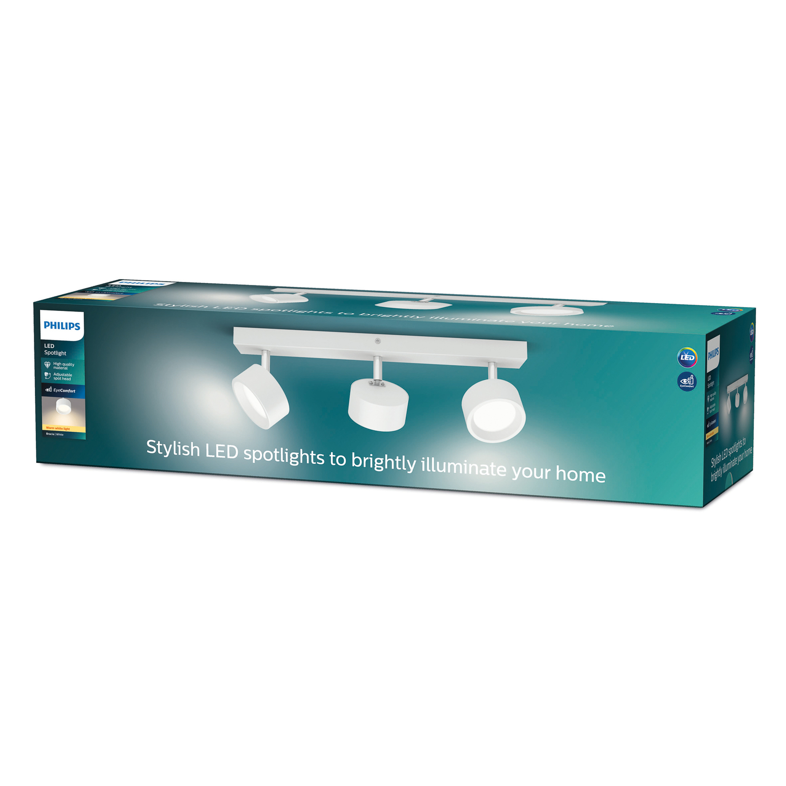 Philips Bracia LED downlight 3-bulb, white