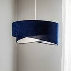 Vivien hanglamp, tweekleurig, blauw/zilver