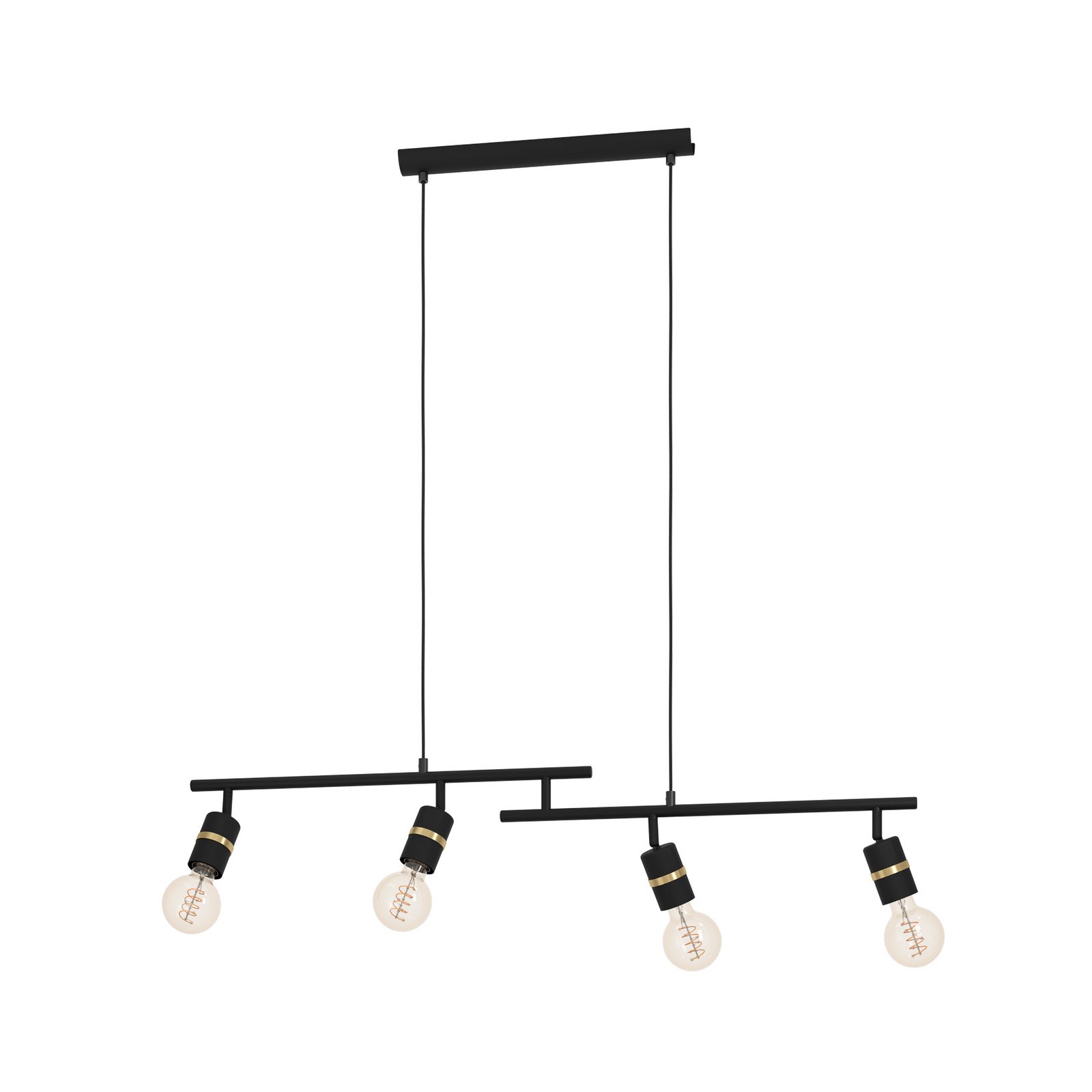 Lurone pendel, sort, fire lys