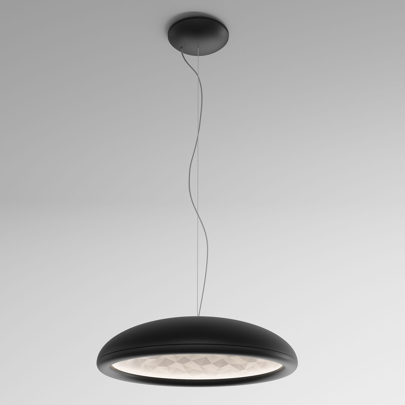 Rotaliana Febo H1 LED hanging lamp matt black, for Living / Dining Room, aluminium, plastic, steel, 48 W, energy efficiency: A+, H: 15 cm