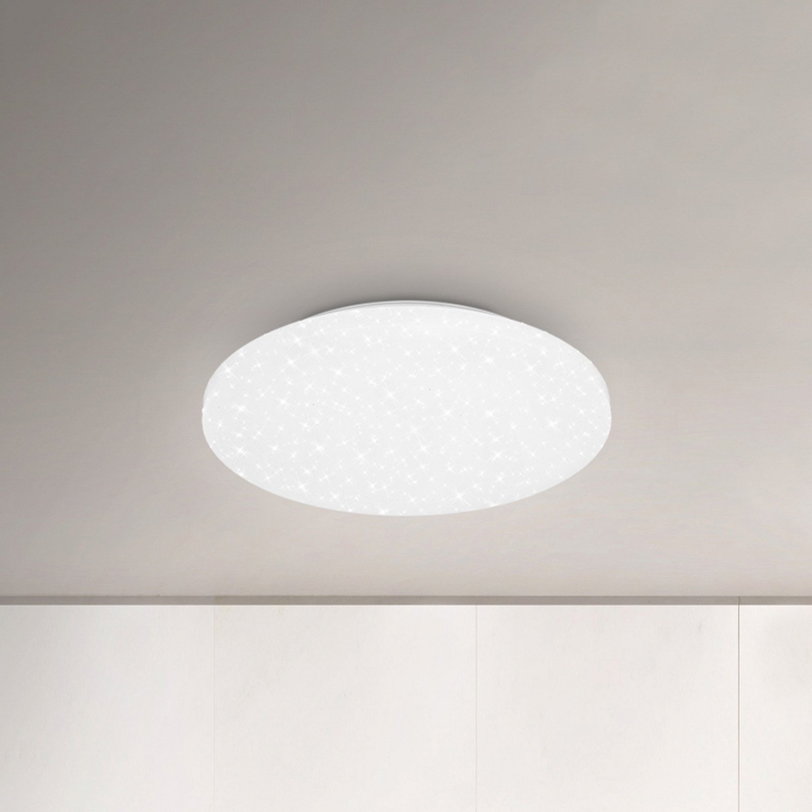 Briloner Plafonieră LED Case IP44 starry sky 840 Ø 34cm - Baie - modern - alb - Plastic
