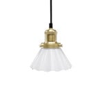 PR Home pendant light August, opal, Ø 15 cm, corrugated glass