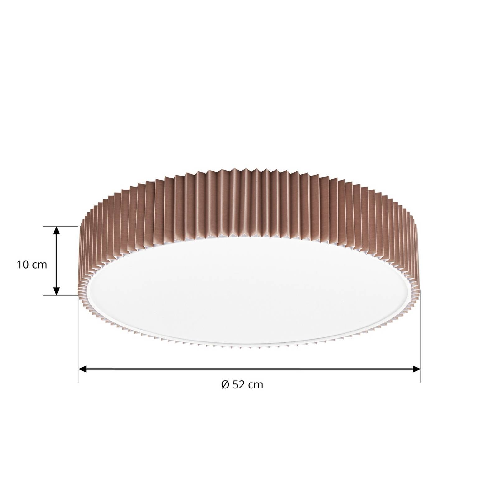 Lampa sufitowa Lindby Zoey, Ø 52 cm, kolor taupe, len