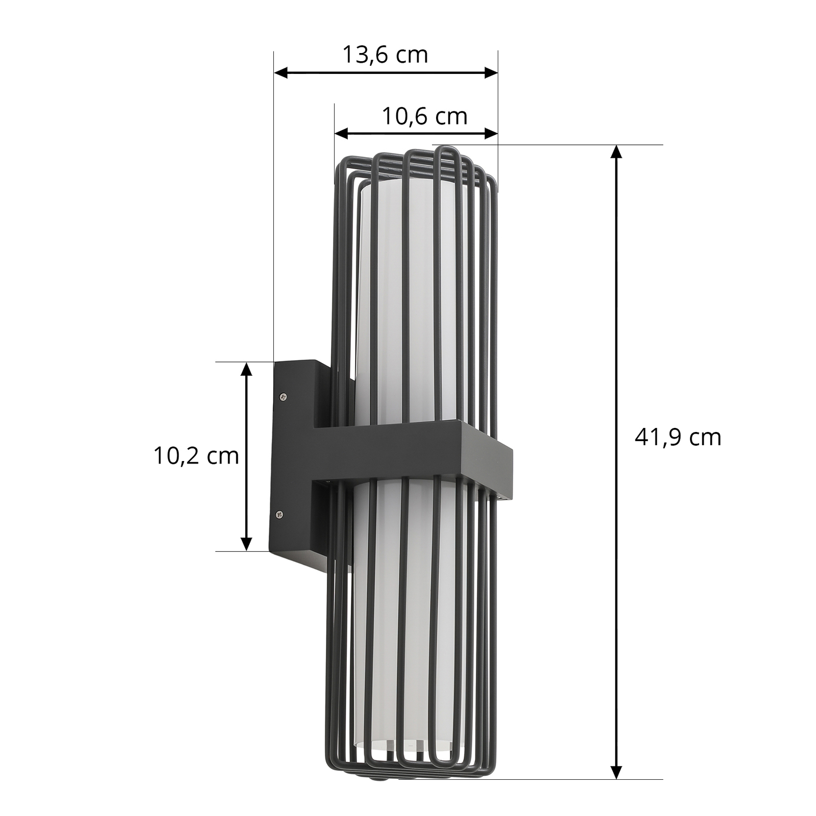 Chandan Außenwandleuchte Höhe 41,9 cm anthrazit Aluminium - Lucande