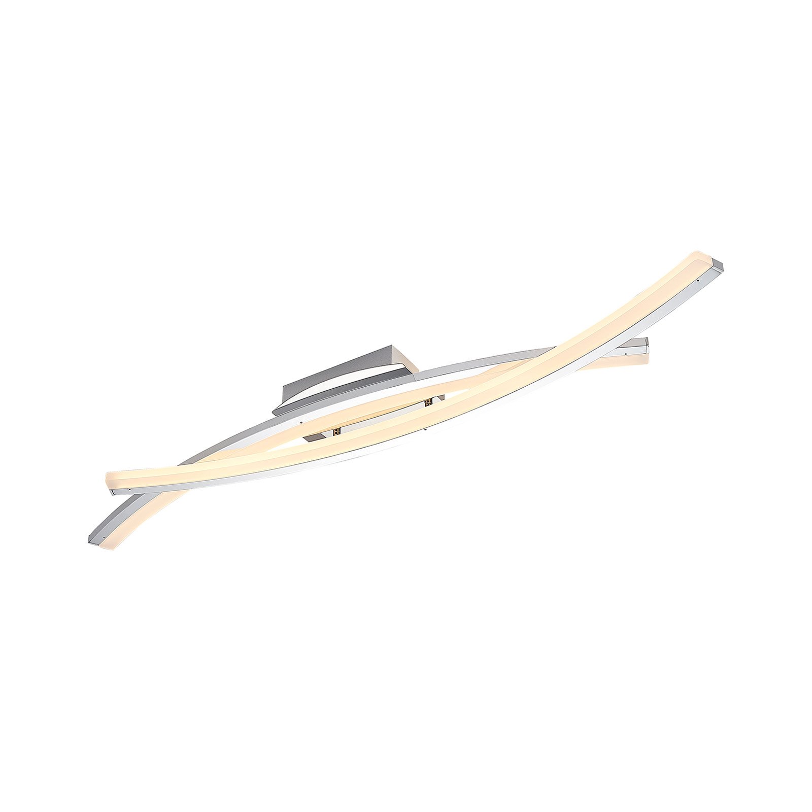 Lindby LED-Deckenleuchte Elarit, chromfarben, 104cm, dimmbar