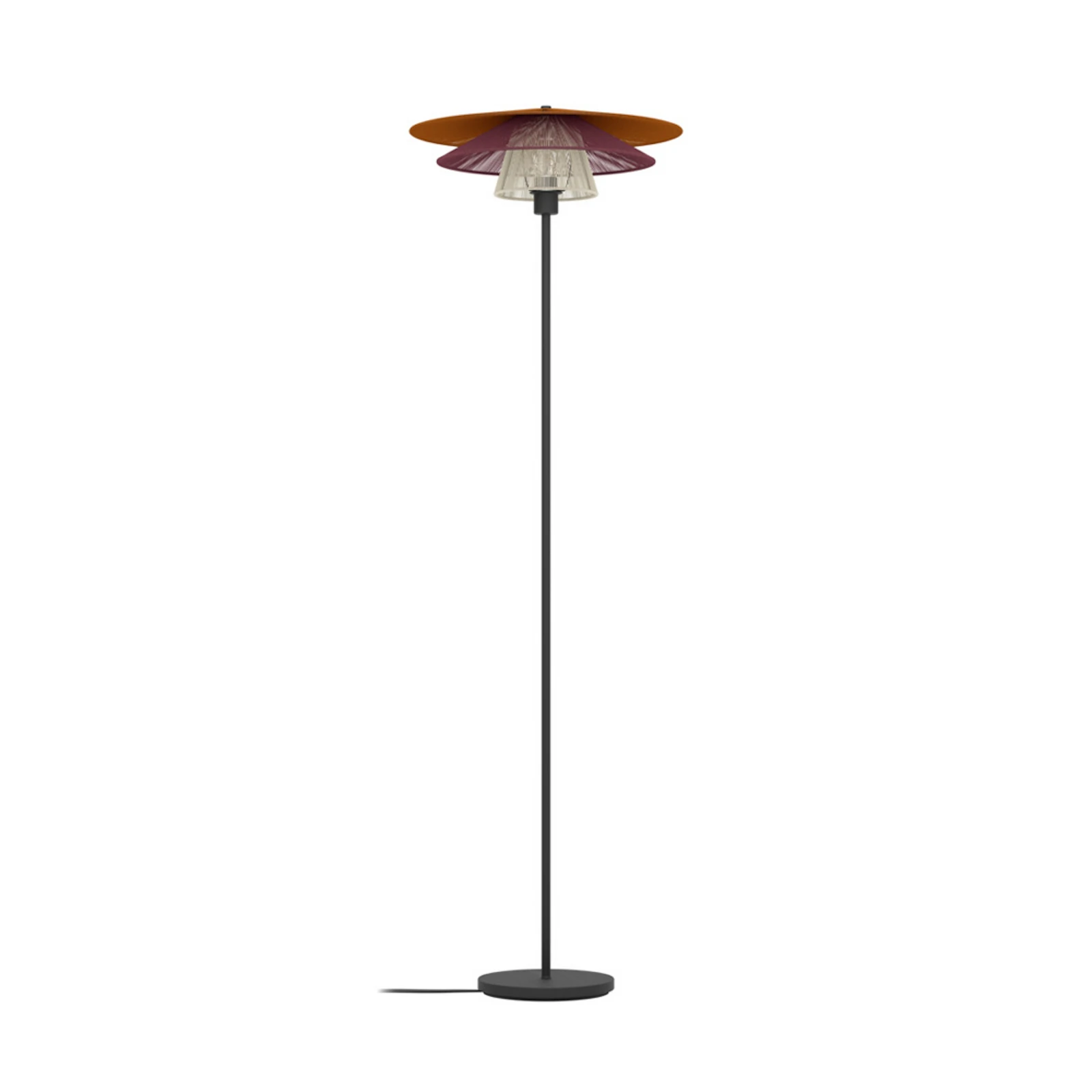 EGLO gulvlampe PIGNONA, rød/orange/hvid, højde 161 cm, tekstil