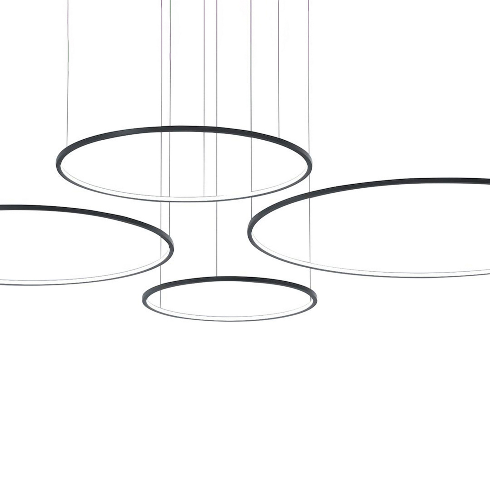 Żyrandol LED Saturno, 4-punktowy, czarny, metal, 4000 K