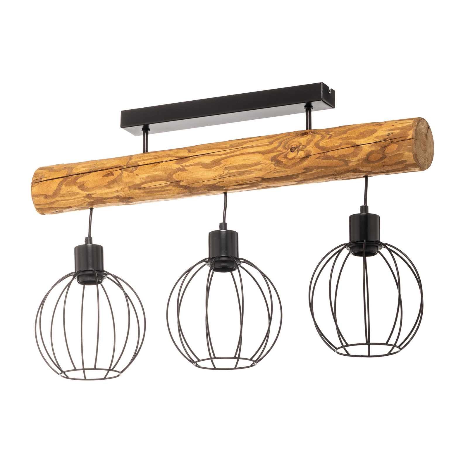 Karou ceiling light, 3-bulb, stained brown