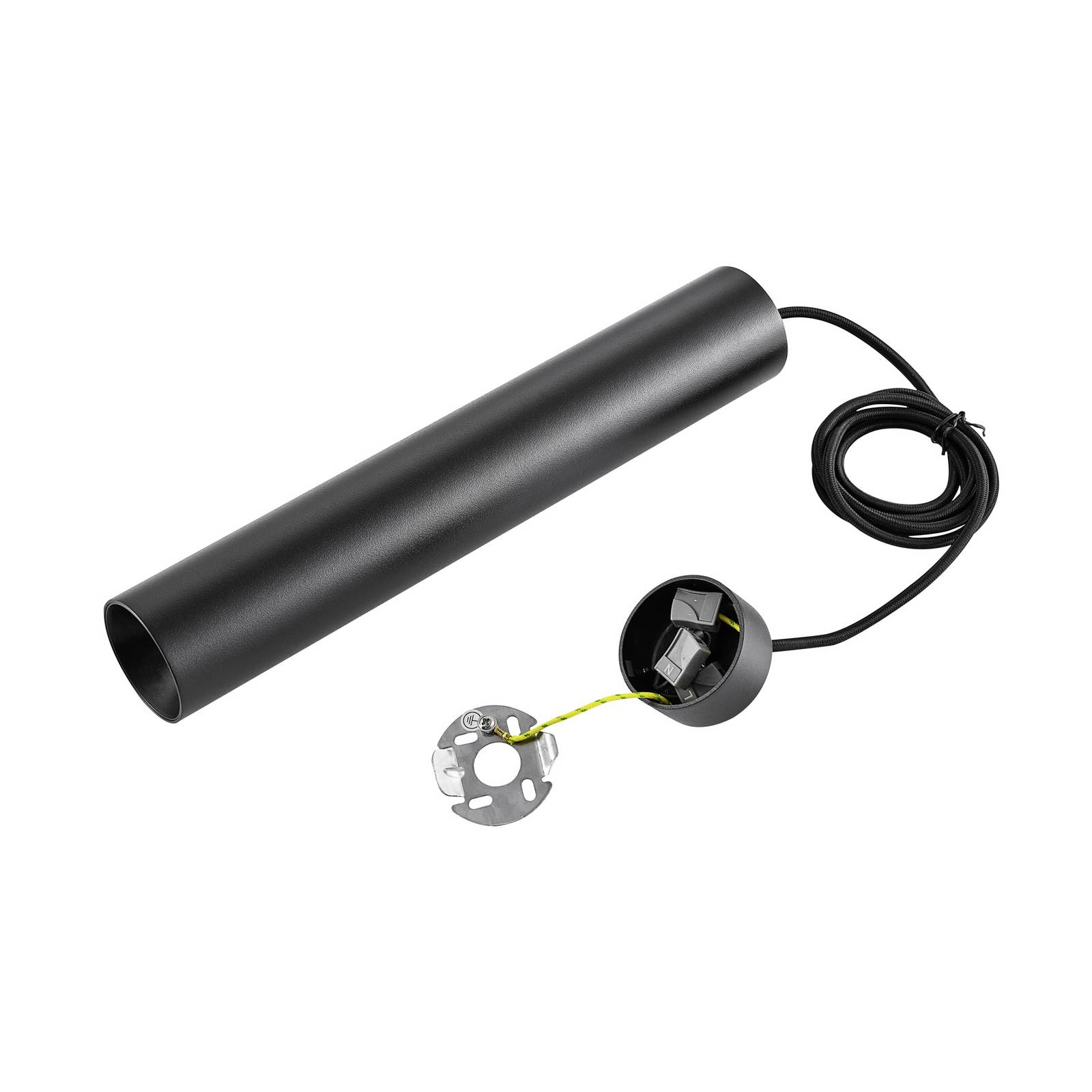 Lampa wisząca CAN, czarna, wysokość 35 cm, Ø 6 cm, metal, GU10