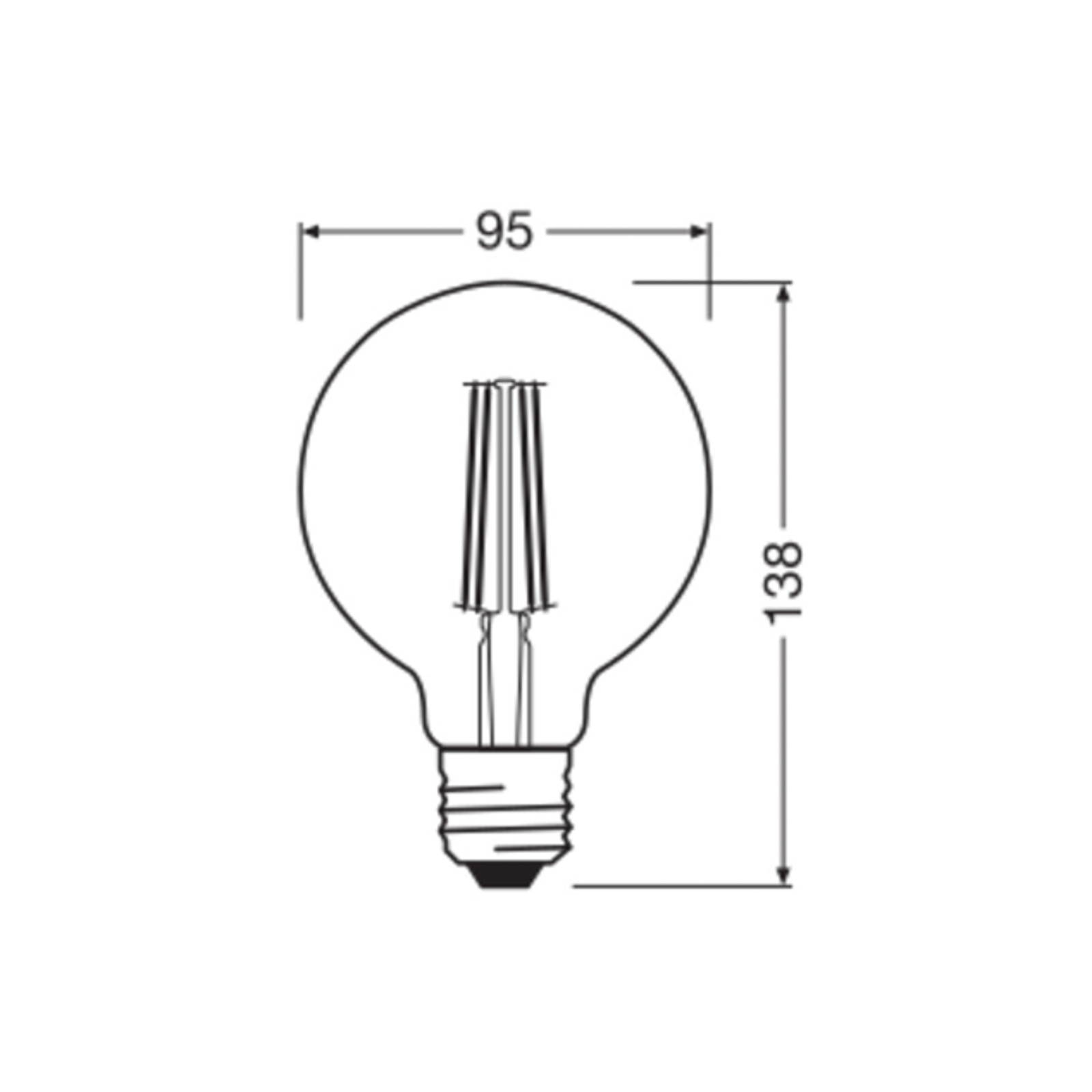 OSRAM LED Vintage 1906, G95, E27, 6.5 W, gold, 2,400 K, dimmable.