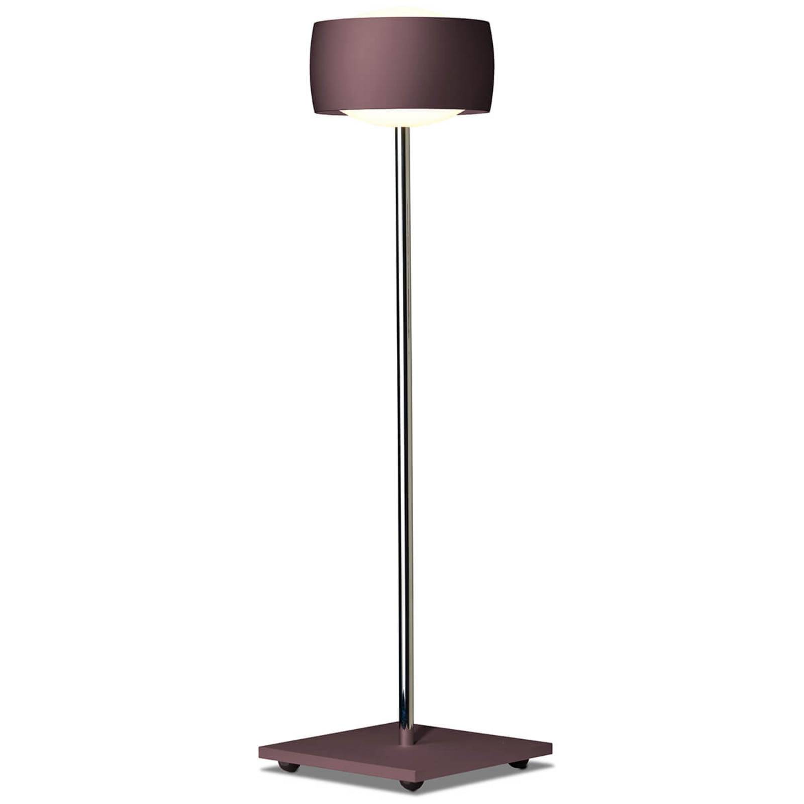 Oligo Gesture control - LED table lamp Grace espresso, for Living / Dining Room, aluminium, glass, 18 W, L: 14.5 cm, W: 14.5 cm, H: 52 cm