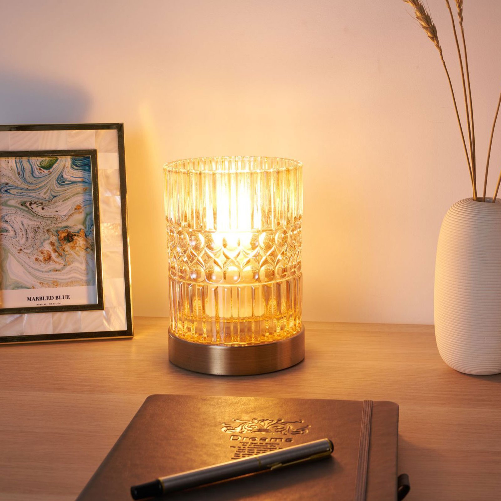 Pauleen Crystal Elegance bordlampe af glas