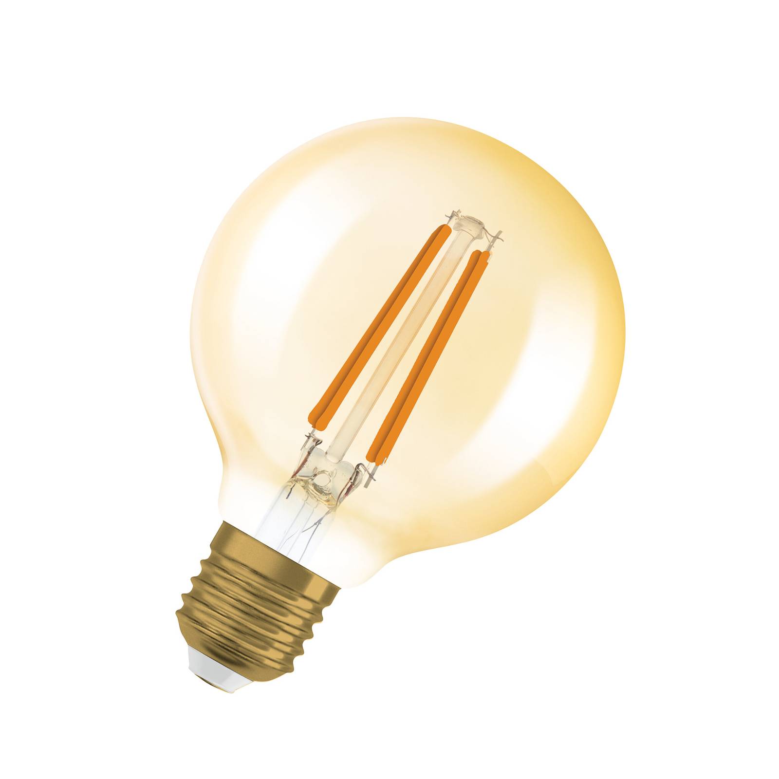 Vintage 1906 E27 7,2W OSRAM LED Vintage 1906, G80, E27, 7,2 W, goud, 2.400 K, dimbaar. - Glas - dimbaar