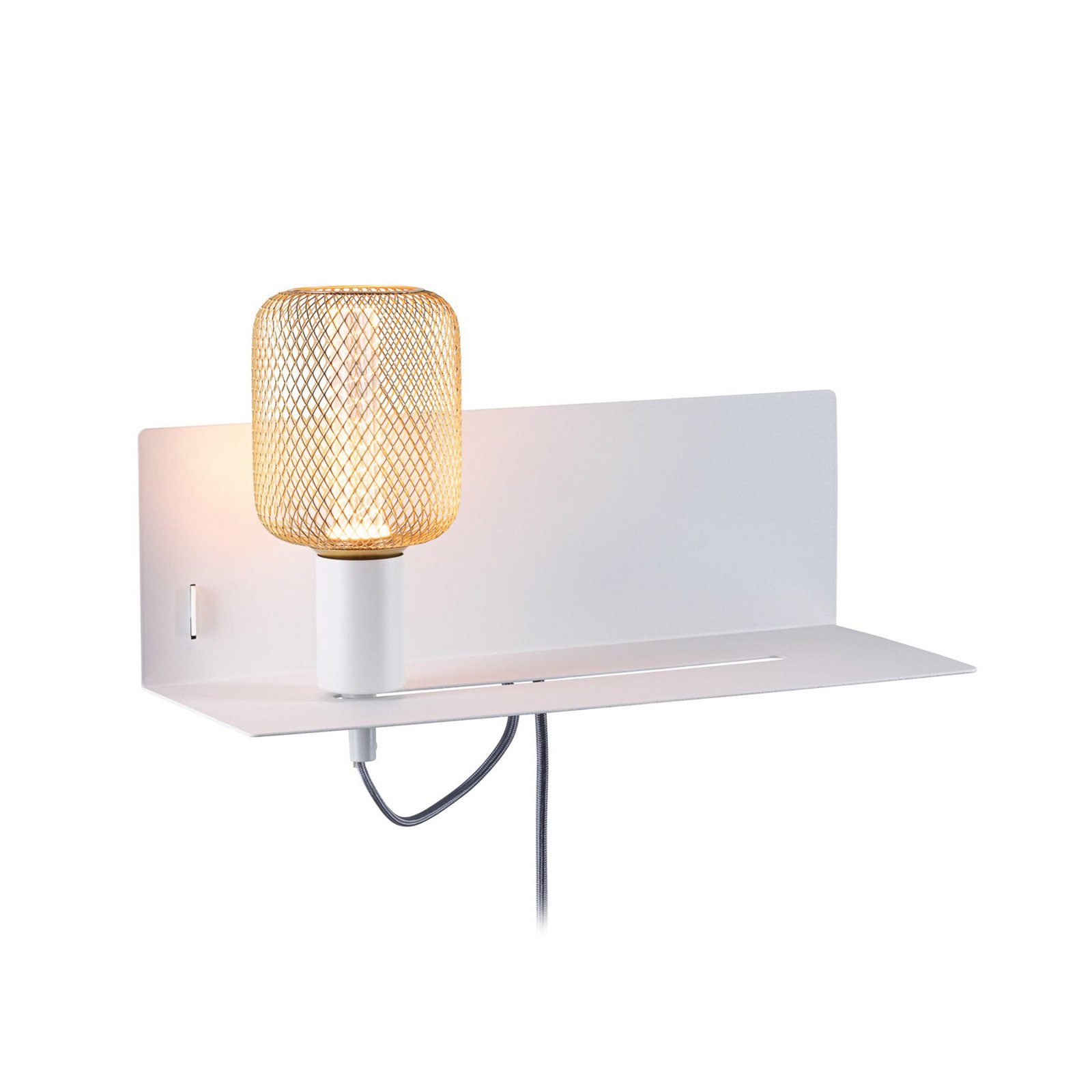 lampa ścienna Paulmann Devara, biała, 40 cm E27 Port USB