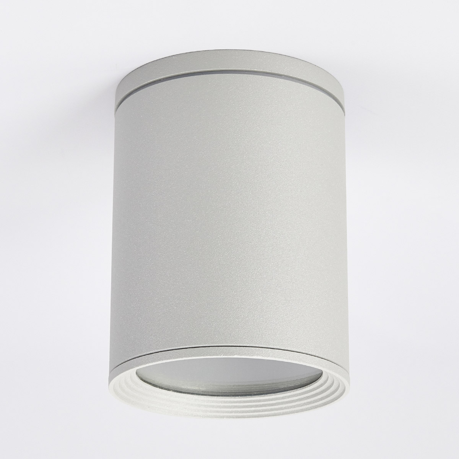 Faretto soffitto Minna, cilindrico, grigio argento
