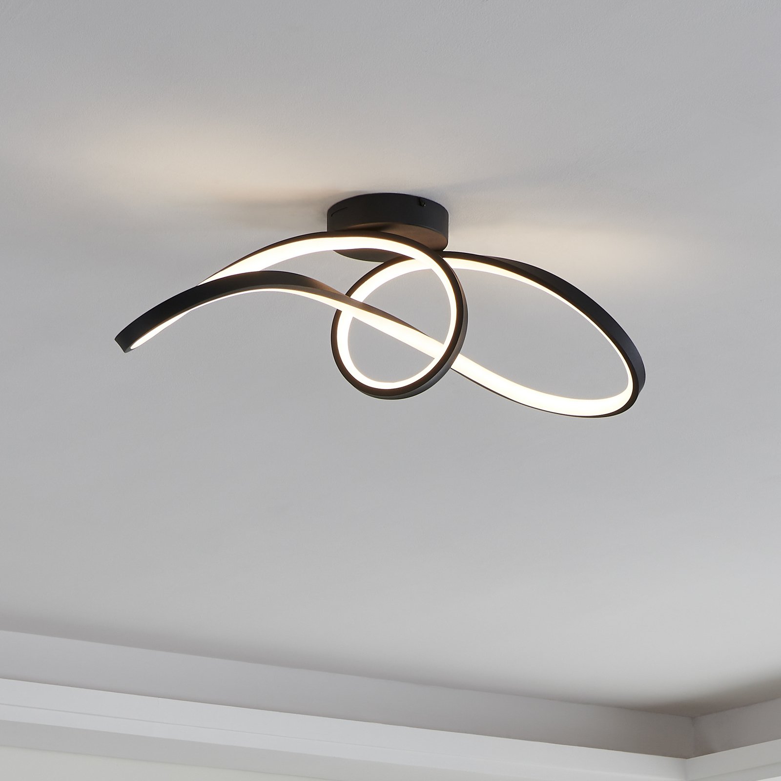 EGLO connect LED stropna svjetiljka Calarossa-Z, crna, aluminij