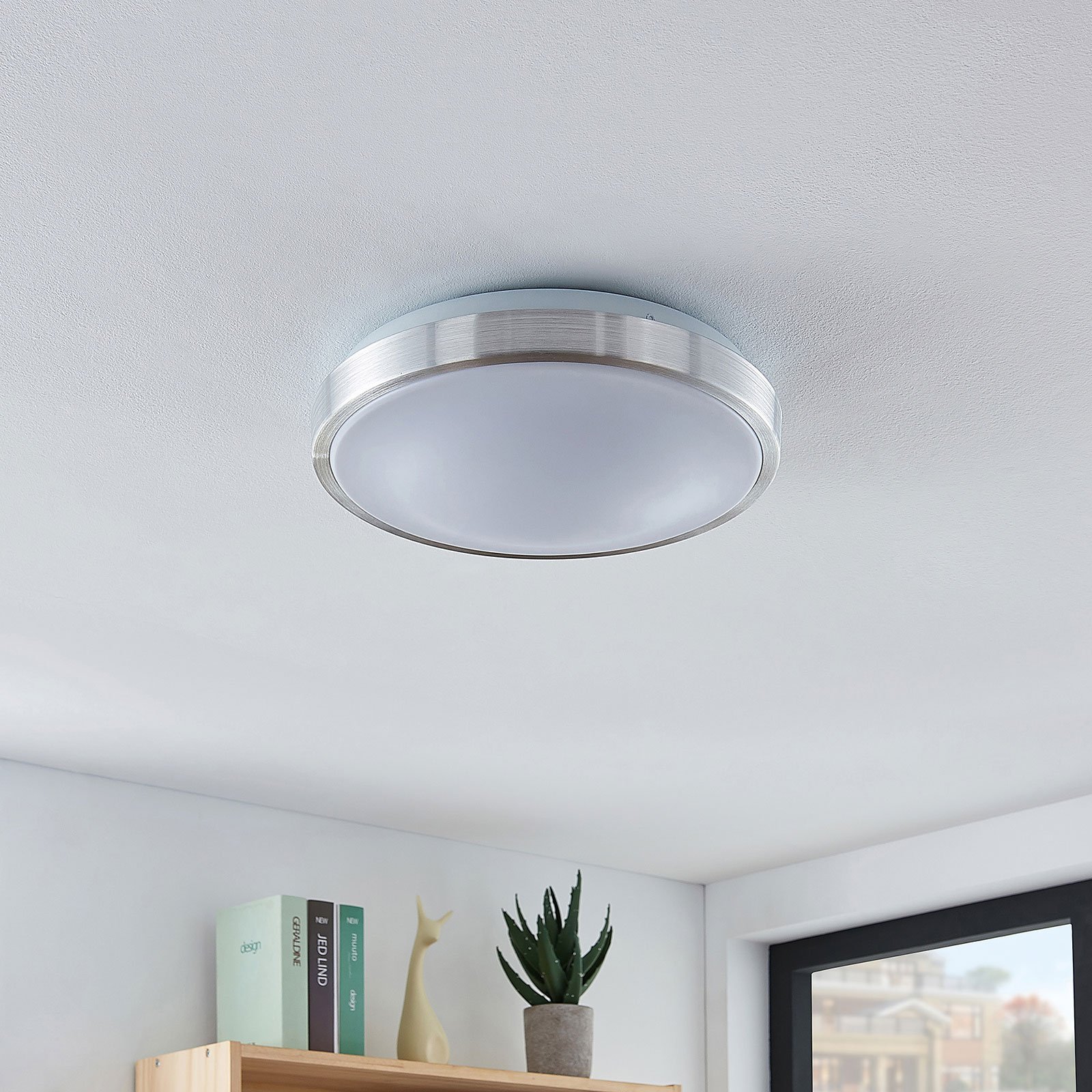 Emelie Ceiling Lamp Alu/White - Lindby