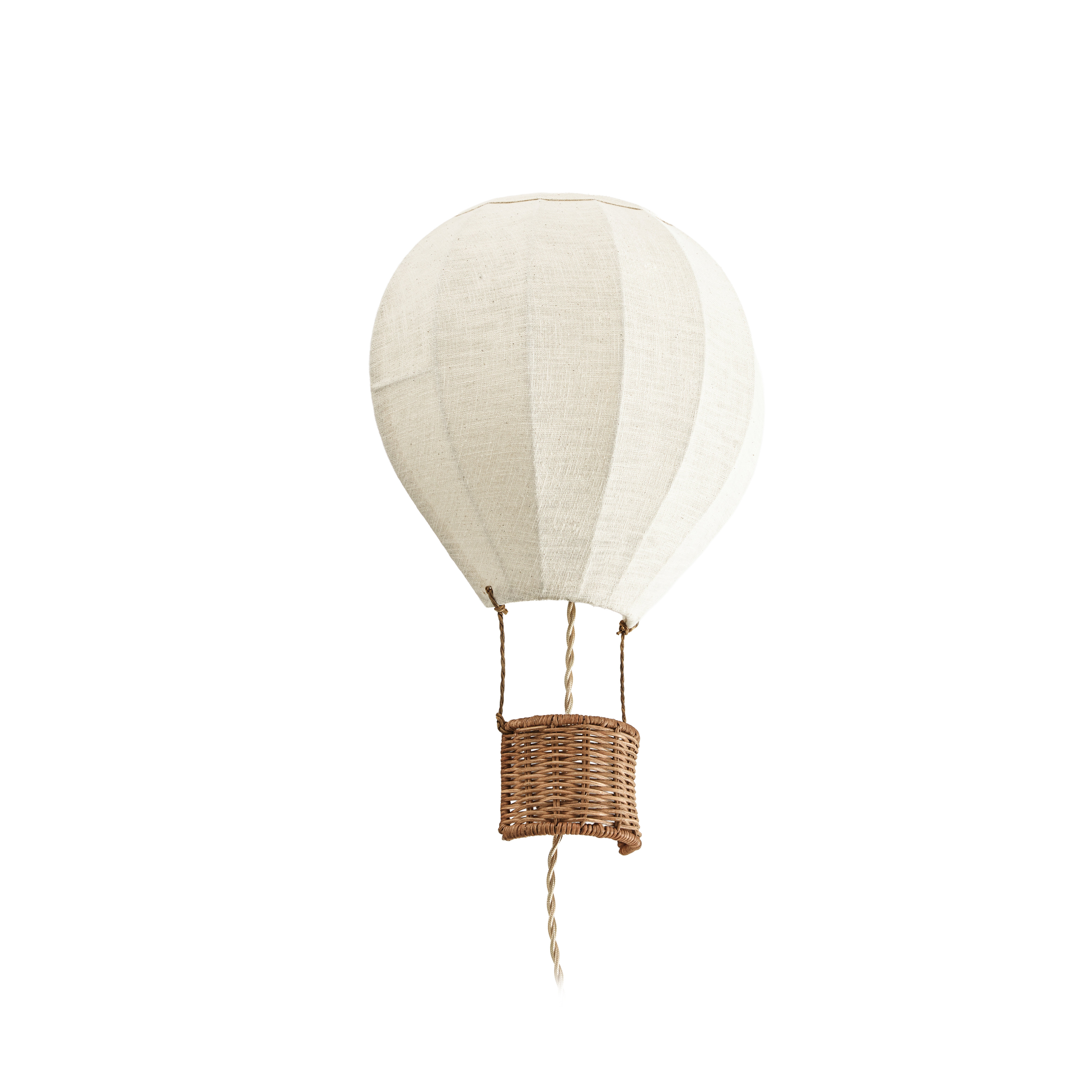 Lampada applique per bambini Aeris, altezza 44 cm, tessuto/rattan, beige, E27 -