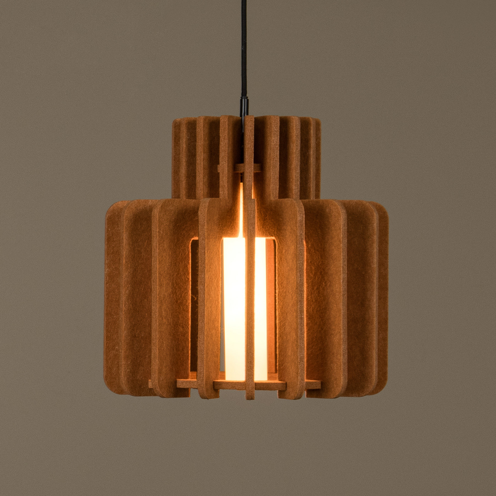 Lucide Lampă suspendată Rollo teracotă Ø 40 cm țesătură/metal/sticlă - Camera de zi / sufragerie - Țesătură / Textil