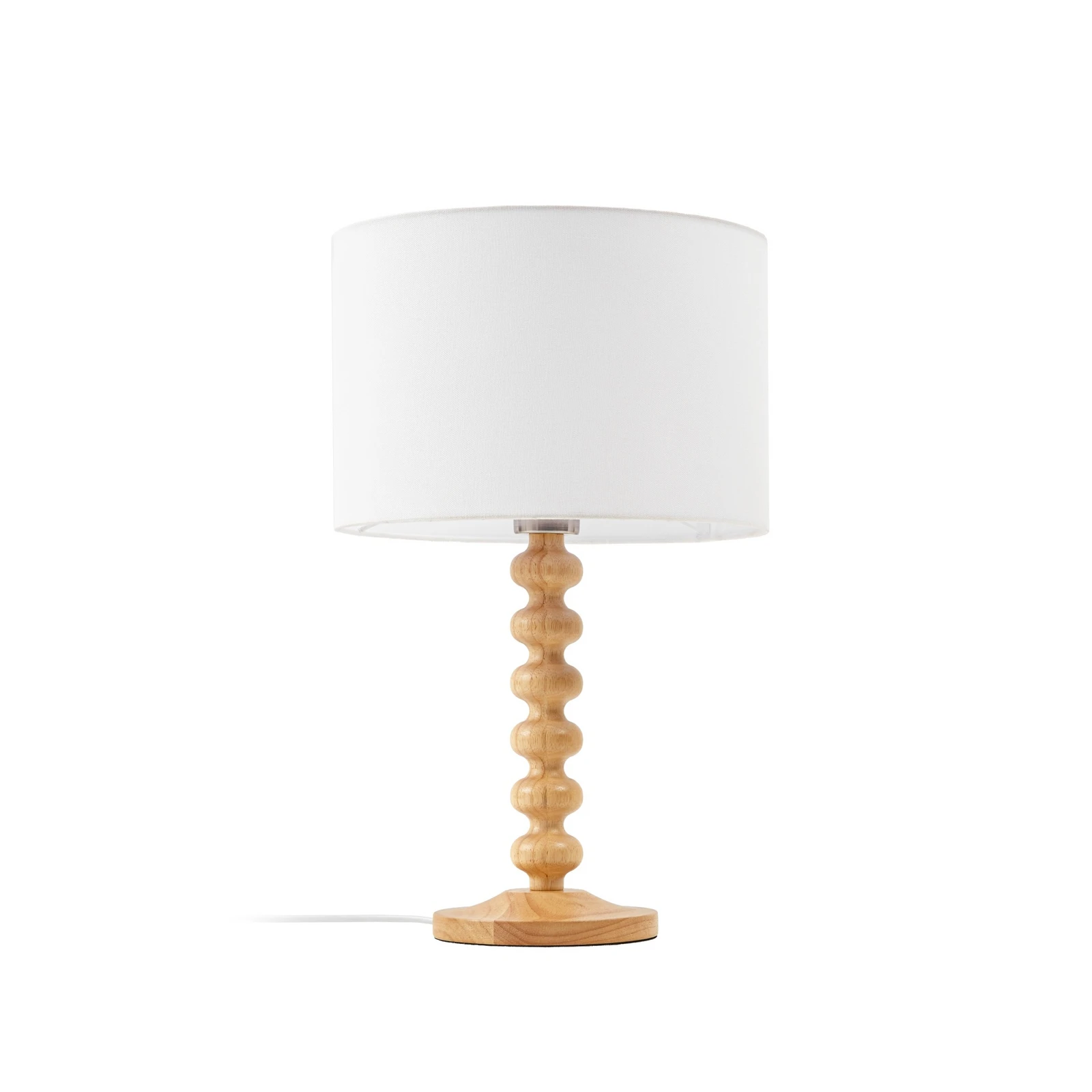 Lucande bordlampe Karlie, høyde 45 cm, hvit, tre, E27