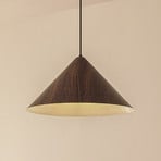 Lindby suspension Clarine, noyer, Ø 50 cm, métal
