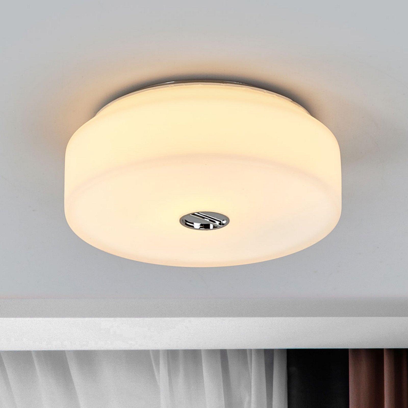 FLOS Mini buton plafonieră din sticlă - Baie - design - alb