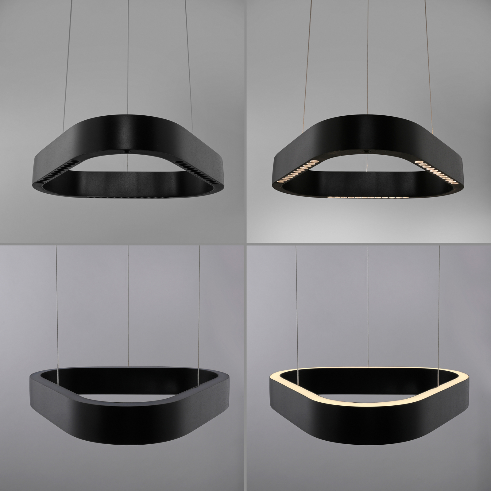 Lámpara colgante LED Q-Stretto de Paul Neuhaus, negra, 40,8 cm